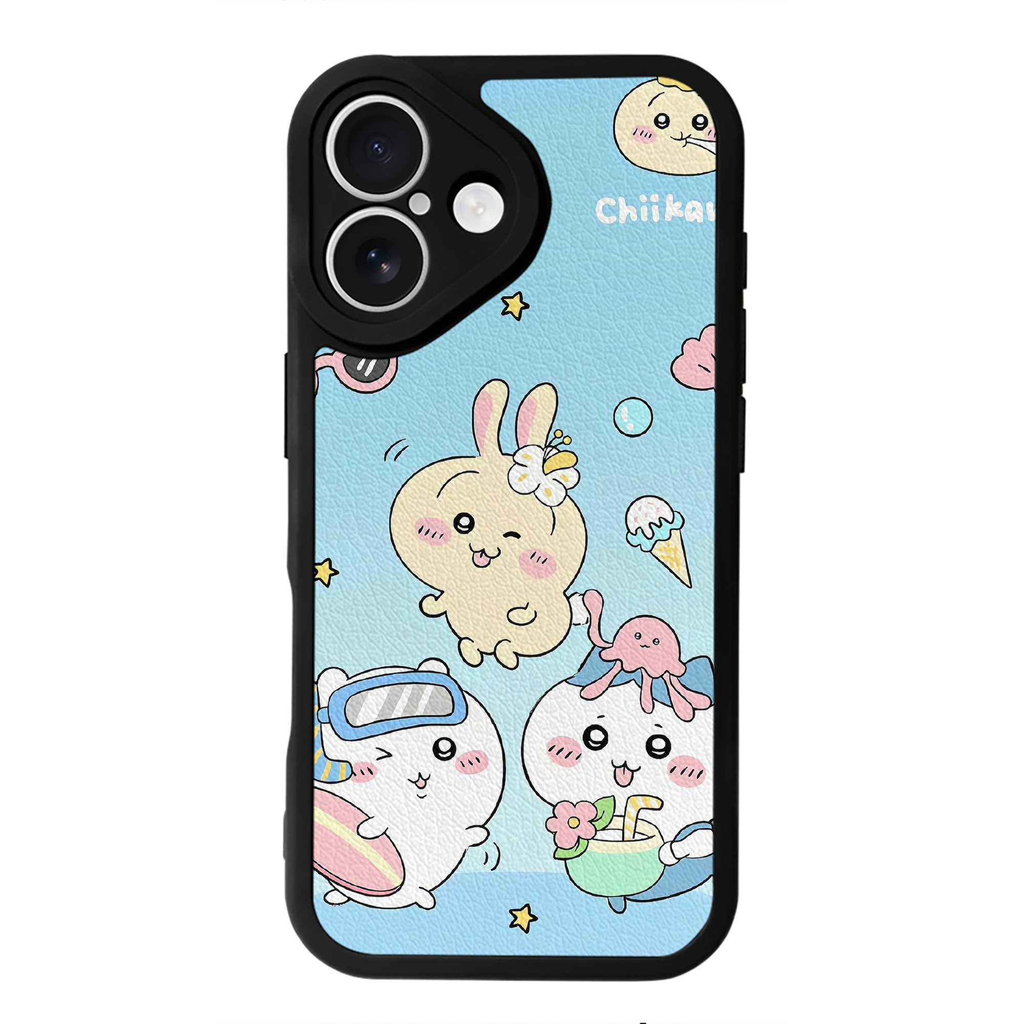 （画像用） ちいかわ Chii-kawa 【iPhone 16シリーズ対応】シリコンスマホケース（レザー調） 材質：シリコン